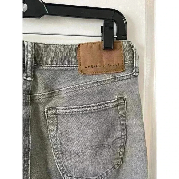 American Eagle Jeans Mens 29x30 Gray Athletic Fit Denim Stretch Airflex - Picture 3 of 5